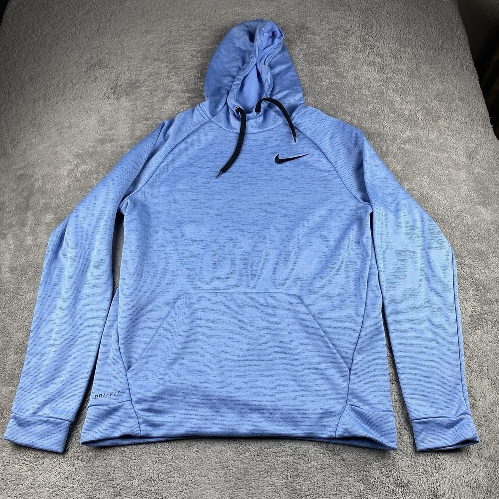 Nike DRI-FIT Hoodie Mens Medium Blue Long Sleeve